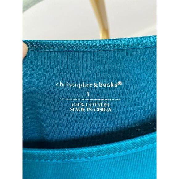 Christopher & Banks Tank Top Boho Coastalcore Coastal Grandma Beach 100 Cotton - Picture 5 of 6